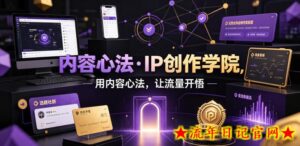 内容心法·IP创作学院,用内容心法,让流量开悟-流年日记