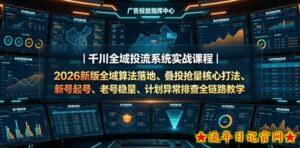 千川全域投流系统实战课程|2026新版全域算法落地、叠投抢量核心打法、新号起号、老号稳量、计划异常排查全链路教学-流年日记
