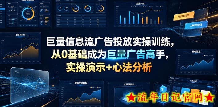 巨量信息流广告投放实操训练，从0基础成为巨量广告高手，实操演示+心法分析-流年日记