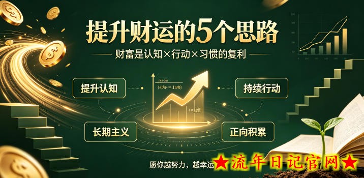 付费文章：提升财运的5个思路——财富是认知x行动x习惯的复利，愿你越努力，越幸运-流年日记