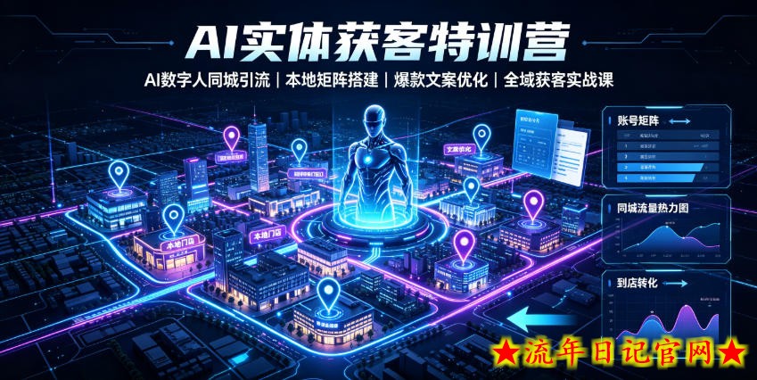 AI实体获客特训营｜AI数字人同城引流、本地矩阵搭建、爆款文案优化全域获客实战课-流年日记