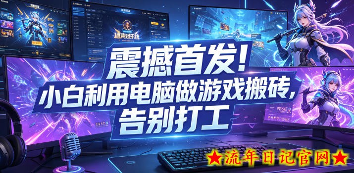 震撼首发！小白利用电脑做游戏搬砖，告别打工【揭秘】-流年日记