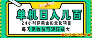 24小时挣美金的AI量化项目，单机日入几百，每天见收益，可矩阵放大【揭秘】-流年日记