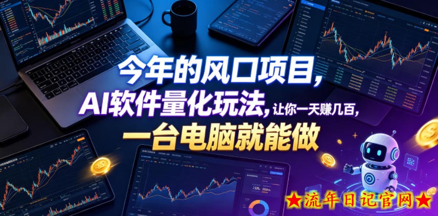 今年的风口项目，AI软件量化玩法，让你一天賺几百，一台电脑就能做【揭秘】-流年日记