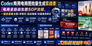 Codex商用电商图批量生成实战课|电商全自动生图SOP流程,一键批量做主图/详情页/活动海报/封面商用教程-流年日记