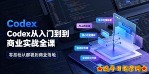 Codex从入门到商业实战全课|账号充值部署、AI工具联动、核心功能精讲、自动化搭建、全站项目开发零基础教程-流年日记