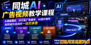 同城AI广告视频教学课程，从基础理论、分行业广告脚本、AI成片制作到同城引流闭环一站式讲透-流年日记