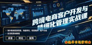 跨境电商客户开发与精细化管理实战课|海外精准客源挖掘、询盘转化、老客维护、客户分层全流程落地教程-流年日记