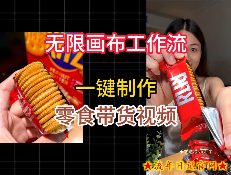 无限画布工作流一键制作零食带货视频，操作简单实操教学