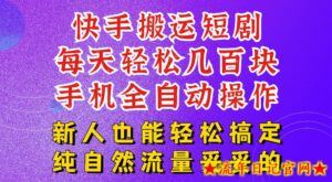 快手短剧纯搬运玩法，每天轻松几百米，无脑操作也能带你轻松干爆，可加机构，也可做t+2结算，妥妥的现金流项目【揭秘】-流年日记