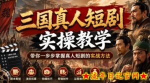 三国真人短剧实操教学，带你一步步掌握真人短剧的实战方法-流年日记