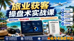 旅业获客操盘术实战课|精准引流落地、信任成交破局、账号守盘迭代、旅游行业业绩突围全攻略-流年日记