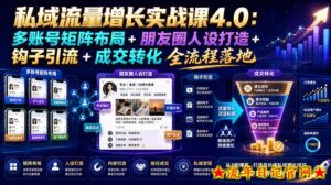 私域流量增长实战课4.0:多账号矩阵布局+朋友圈人设打造+钩子引流+成交转化全流程落地-流年日记