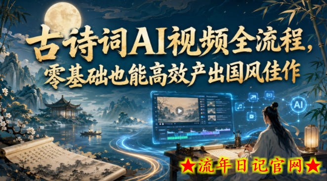 古诗词AI视频全流程，零基础也能高效产出国风佳作