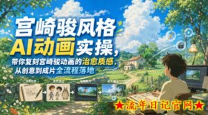 宫崎骏风格AI动画实操,带你复刻宫崎骏动画的治愈质感,从创意到成片全流程落地-流年日记