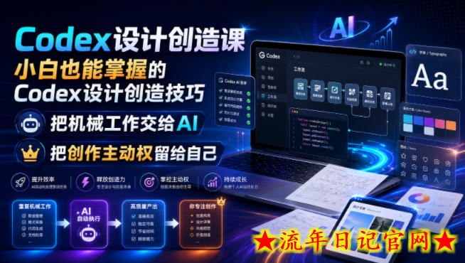 Codex设计创造课，小白也能掌握的Codex设计创造技巧，把机械工作交给AI，把创作主动权留给自己