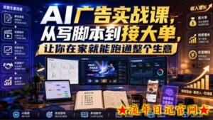 AI广告实战课,从写脚本到接大单,让你在家就能跑通整个生意【原创双语字幕】-流年日记
