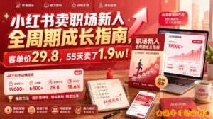 小红书卖职场新人全周期成长指南，客单价29.8，55天卖了1.9w！-流年日记