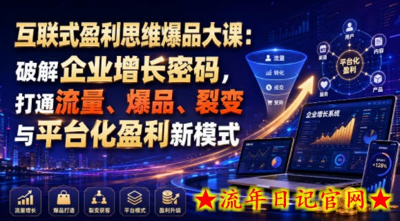 互联式盈利思维爆品大课：破解企业增长密码，打通流量、爆品、裂变与平台化盈利新模式