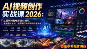 AI视频创作实战课2026:从提示词到电影级AI短片,掌握图片生成、视频制作与高级特效全流程-流年日记
