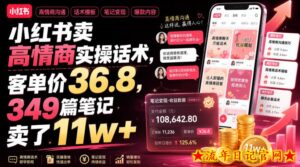 小红书卖高情商实操话术,客单价36.8,349篇笔记卖了11w+!-流年日记