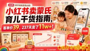 小红书卖蒙氏育儿干货指南,客单价39,237天卖了11w+!-流年日记