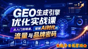 GEO生成引擎优化实战课，从入门到精通，破解AI时代的流量与品牌密码-流年日记