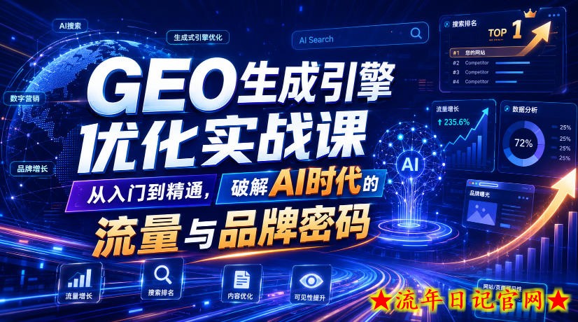 GEO生成引擎优化实战课，从入门到精通，破解AI时代的流量与品牌密码