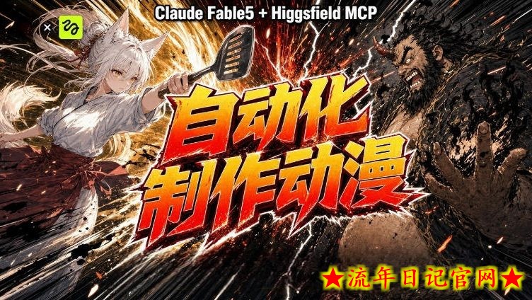 AI自动化动漫制作！Claude Fable 5接入Higgsfield MCP，直接生成完整创意内容-流年日记