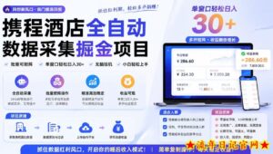 携程酒店全自动采集项目，全程自动浏览，可批量矩阵放大，单机日收300+【揭秘】-流年日记