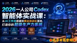 2026一人公司Codex智能体实战课：从AI工作流搭建到商业自动化落地，打造你的超级生产力系统-流年日记