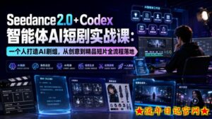 Seedance2.0+Codex智能体AI短剧实战课：一个人打造AI剧组，从创意到精品短片全流程-流年日记