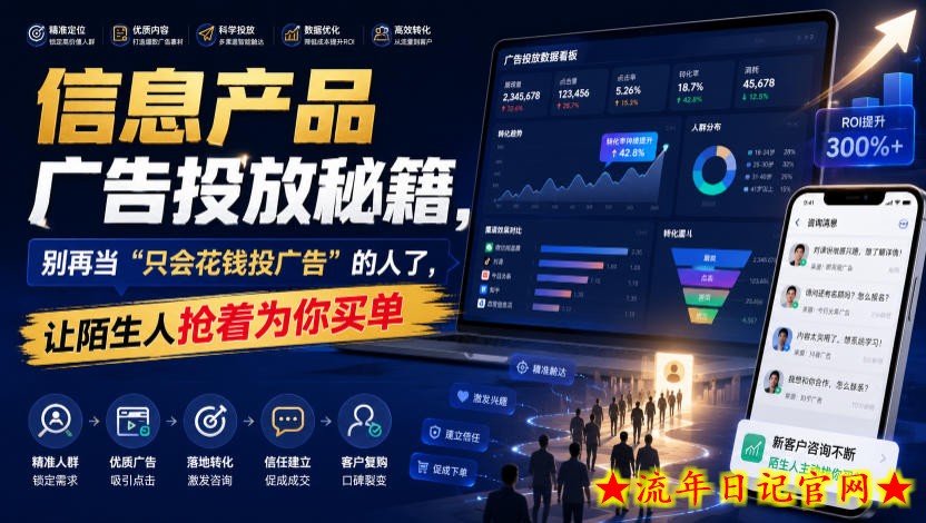 信息产品广告投放秘籍，别再当“只会花钱投广告”的人了，让陌生人抢着为你买单【原创双语字幕】-流年日记