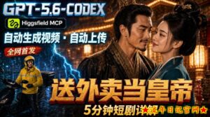 GPT-5.6 Codex+Higgsfield MCP：一条指令生成5分钟短剧并自动上传YouTube（油管）-流年日记