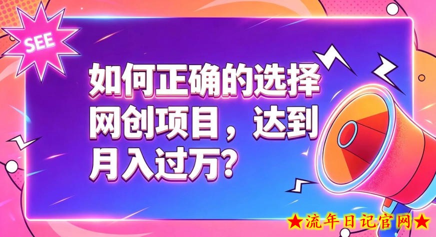 如何正确选择网创项目，避免被割韭菜，达到月入过1W及格线-流年日记