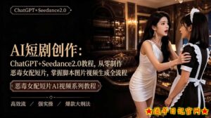 AI短剧从零创作实战课｜ChatGPT脚本撰写+Seedance2.0视频生成，恶毒女配短剧全流程教程-流年日记