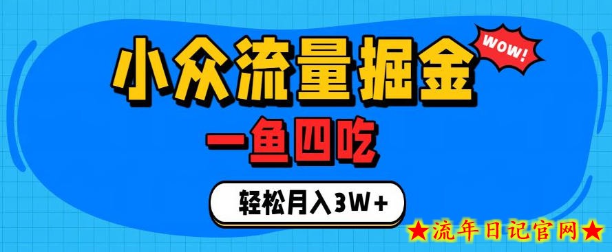 抓住单身经济风口！小众流量一鱼四吃，普通人也能月入3W+【揭秘】-流年日记