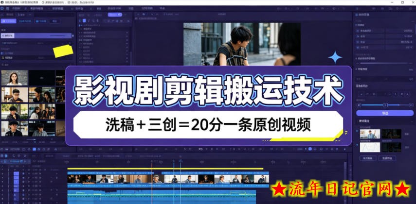 影视剧剪辑搬运技术，洗稿+三创=20分一条原创视频-流年日记