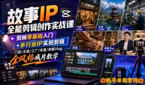故事IP全能剪辑创作实战课｜剪映零基础入门+多行业IP实拍剪辑，门店/文旅/工厂/非遗/老板Vlog全风格成片教学-流年日记