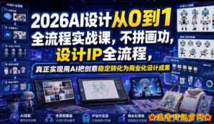 2026AI设计从0到1全流程实战课，不拼画功，设计IP全流程，真正实现用AI把创意稳定转化为商业化设计成果-流年日记