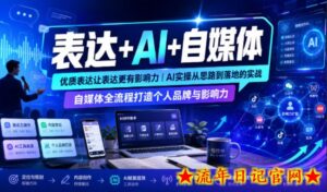 表达+AI+自媒体，优质表达让表达更有影响力|AI实操从思路到落地的实战|自媒体全流程打造个人品牌与影响力-流年日记