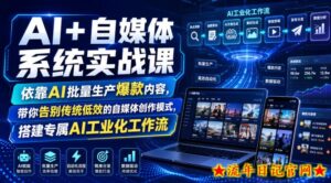 AI+自媒体系统实战课，依靠AI批量生产爆款内容，带你告别传统低效的自媒体创作模式，搭建专属AI工业化工作流-流年日记