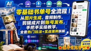 零基础书单号全流程|从图片生成、音频制作、剪辑成片到账号发布,手把手实操教学,全套热门玩法+实战案例拆解-流年日记