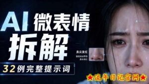 AI微表情拆解提示词合集，精准调控AI角色表情，可直接复用，0基础也能调出影视级表情变化-流年日记