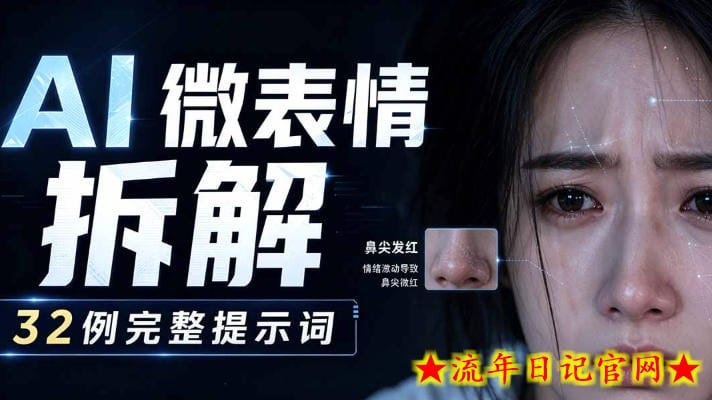 AI微表情拆解提示词合集，精准调控AI角色表情，可直接复用，0基础也能调出影视级表情变化