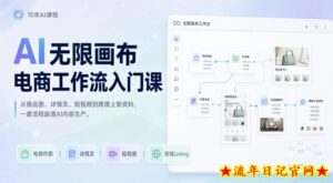 AI无限画布电商工作流入门课，从电商图片、详情页、带货视频到TK亚马逊产品上架模板实战,一套课程搞定-流年日记
