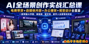 AI全场景创作实战汇总课｜电商带货+自媒体内容+办公增效+视觉设计全覆盖，一套掌握AI作图、做视频、做文档、数字人全套落地技能-流年日记