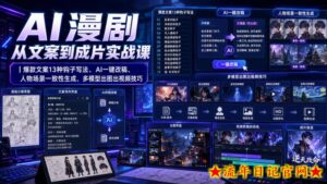 AI漫剧从文案到成片实战课｜爆款文案13种钩子写法、AI一键改稿、人物场景一致性生成、多模型出图出视频技巧-流年日记