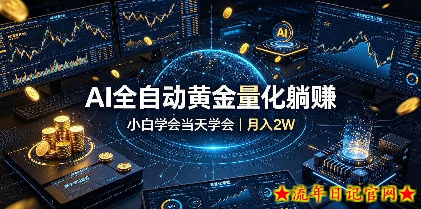 AI全自动黄金量化躺賺：小白学会当天学会，月入2W！【揭秘】-流年日记