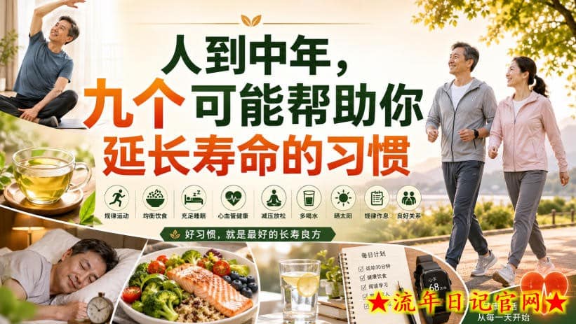 付费文章：人到中年，九个可能帮助你延长寿命的习惯-流年日记